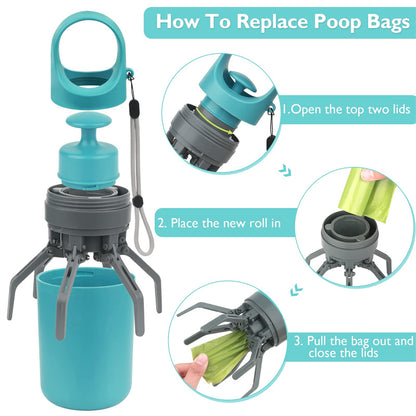 Köschner™ Portable Pet Waste Scooper with Built-In Bag Dispenser