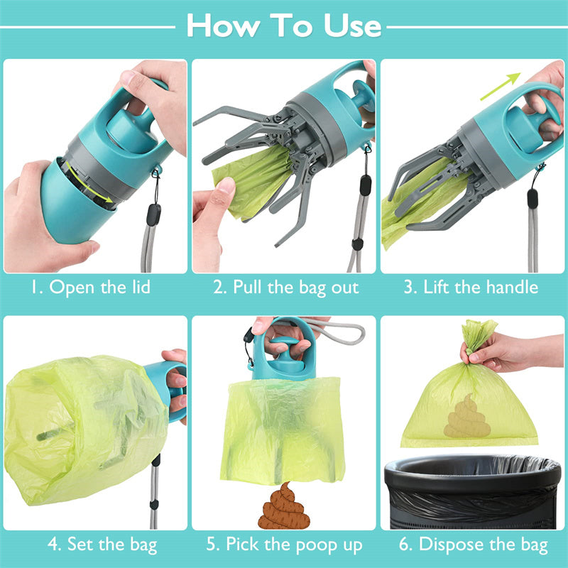 Köschner™ Portable Pet Waste Scooper with Built-In Bag Dispenser
